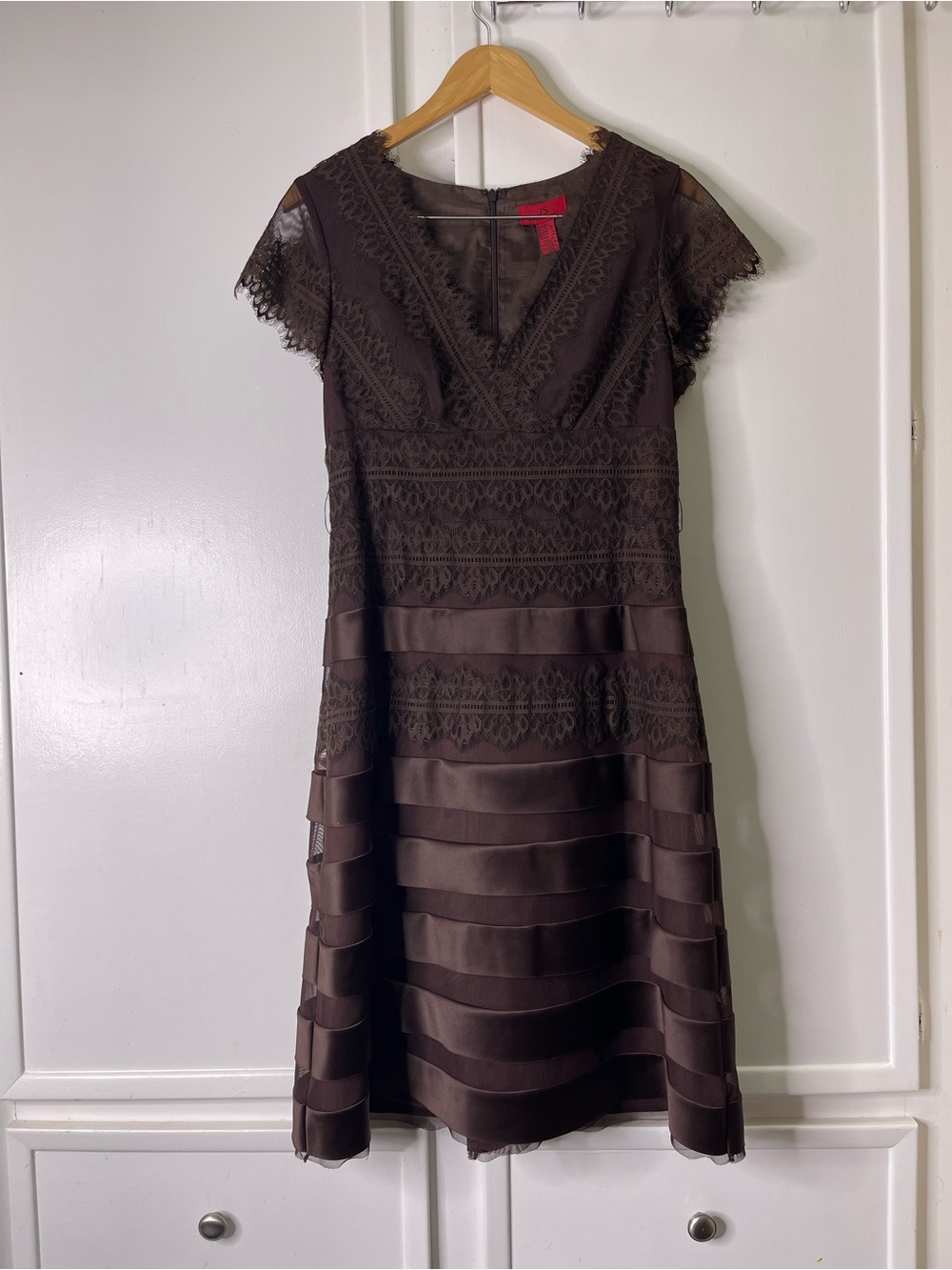 JS Collection Dress Size 10 Black With Lace Detail